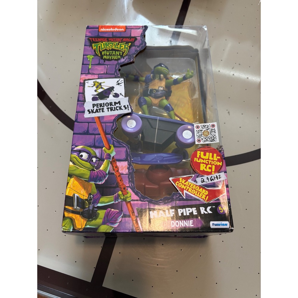 TMNT Mutant Mayhem Half Pipe RC Donnie Donatello Skateboard Remote Control Toy